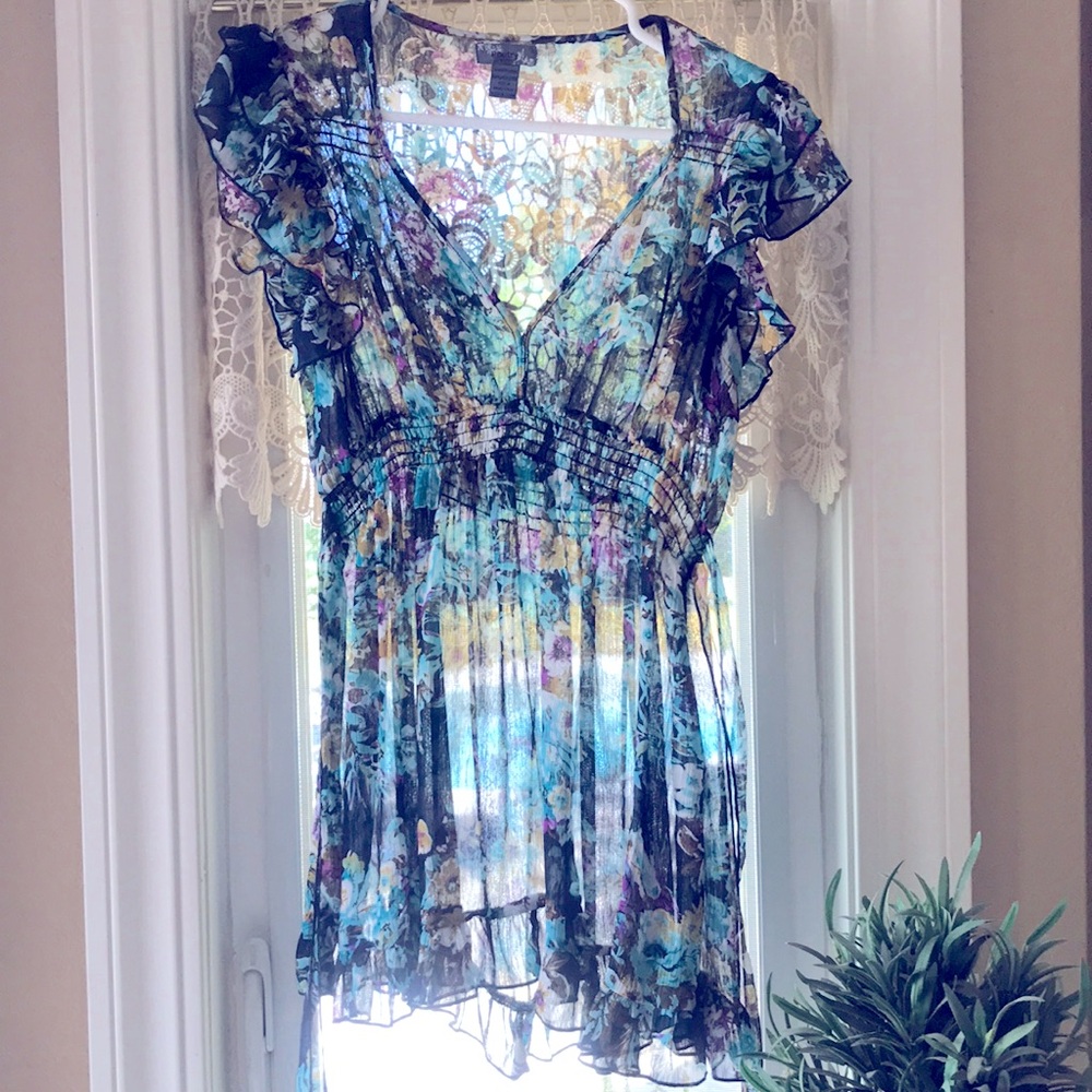 Poetry In Motion Double Ruffled S/S Blouse